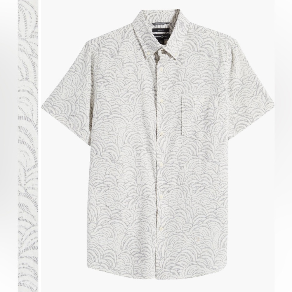 NWOT Navy Arches Linen + Cotton Shirt